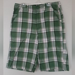 [R2] Green Gingham Skater Shorts